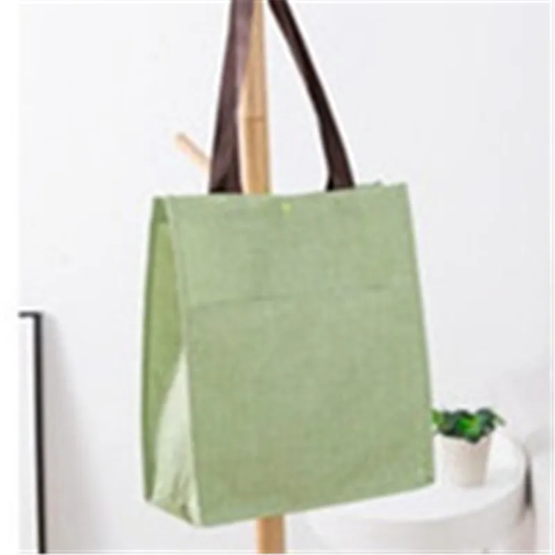 Хозяйственная сумка клетчатая женская льняная парусиновые сумки для покупок сумки на плечо Прочные Женские студенческие хлопковые льняные сумки на одно плечо - Цвет: Светло-зеленый