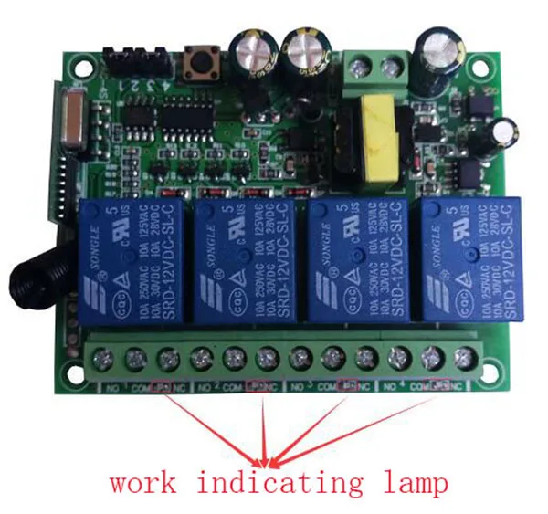 AC110V 220V 230V 10A реле 4CH 4 CH Беспроводной RF пульт дистанционного управления светильник 10A релейный выход Модуль радиоприемника+ передатчик