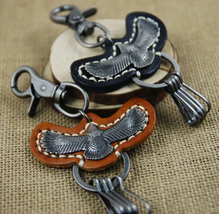

eagle keychain key holder genuine leather waist hanging key chain hawk key ring high quality retro portachiavi llaveros hombre