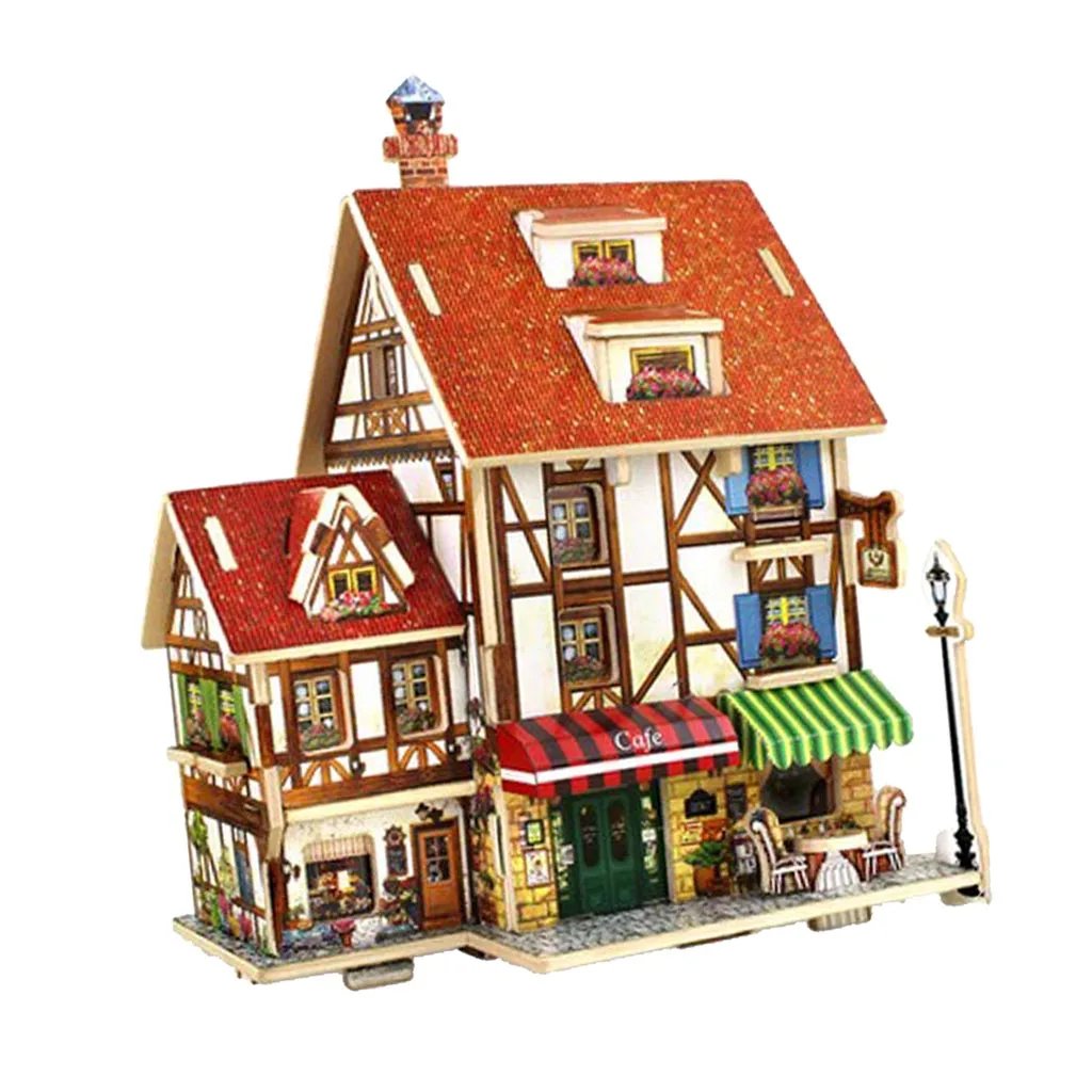 1/24 DIY Miniature Dollhouse With Furniture Kit Detachable Colorful Wooden Building Model - 3D Villa Apartment Ornament