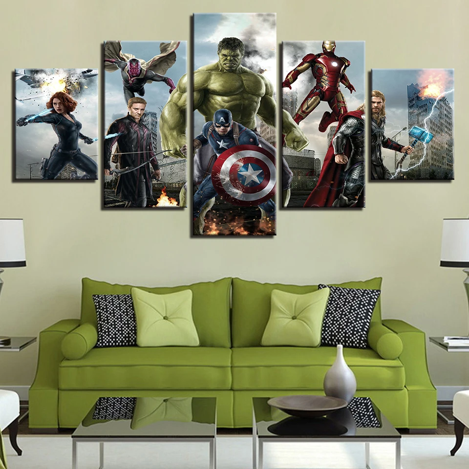 

HD Modular Canvas Printed Modern Painting Wall Art 5 Panel Movie Character Poster Frame Home Decoration Living Room Pictures