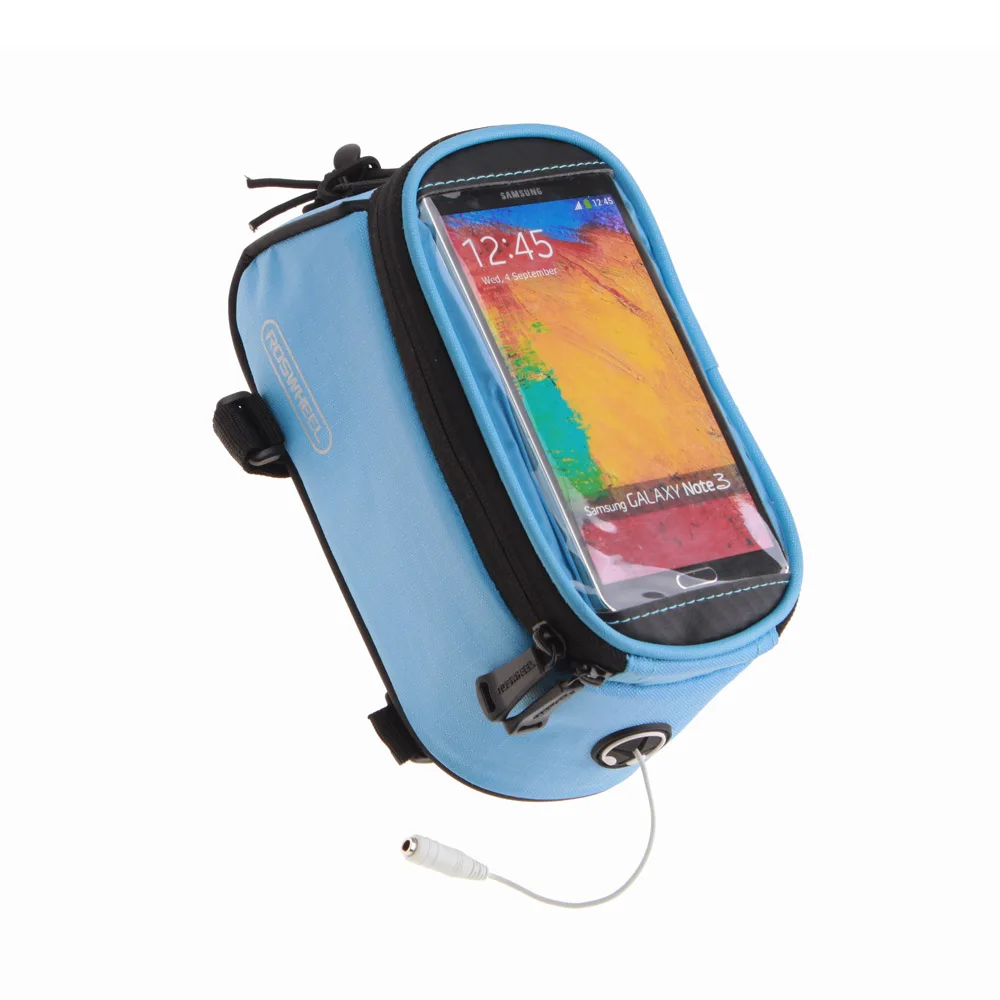 ROSWHEEL 4," 4,8" 5," велосипедные сумки для велосипеда, Сумка с рамкой передней трубки для мобильного телефона MTB велосипеда, Сумка с сенсорным экраном - Цвет: Синий