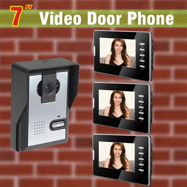 New 7 inch screen color video door phone intercom system door camera video doorbell intercom video doorbell 1V3