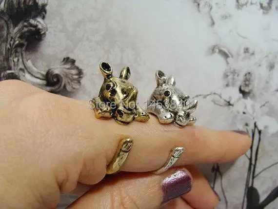 Rhino Ring, Animal Rings, Animal Jewelry, Adjustable, Silver, Gold, Animal Wrap Rings, Birthday gifts, Anniversary gifts