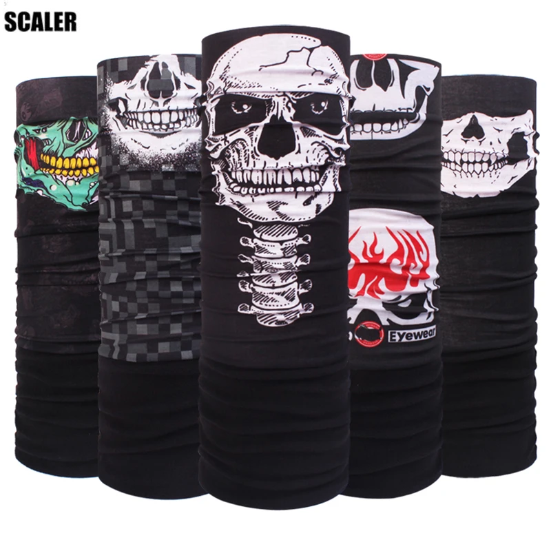 

Skull Fleece Buffs Bandana Winter Thermal Thicken Skull Polar Bandana Outdoor Magic Muffler Scarf Fleece Face Mask Ski Balaclava