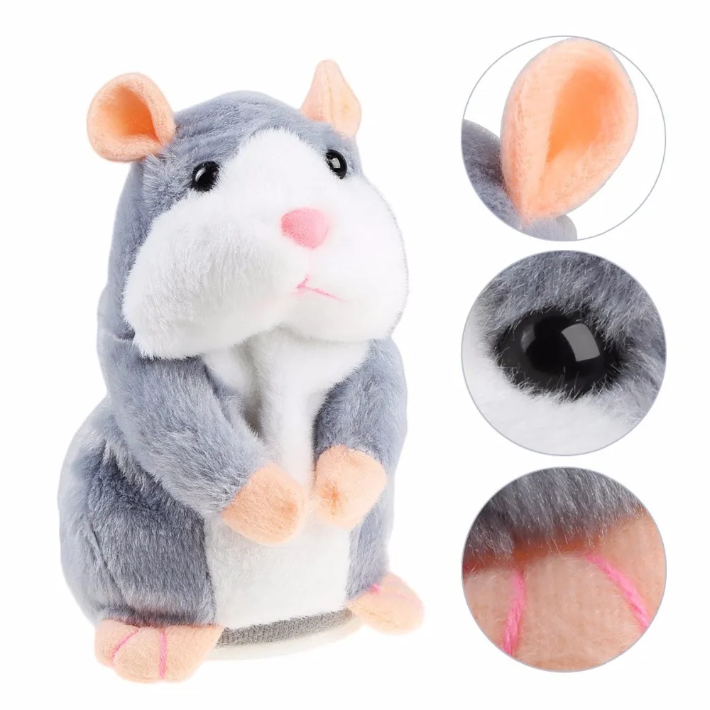

Wallfire Talking Hamster Mouse Pet Plush Kids Toy Hot Cute Speak Talking Sound Record Hamster Educational Toy for Children Gift