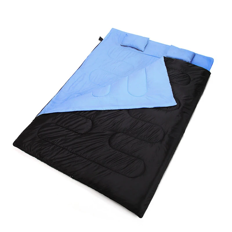

Double Portable Sleeping Bag Outdoor Camping Hiking Double Sleeping Bag With 2 Pillows Autumn Winter Sleeping Bag SD13