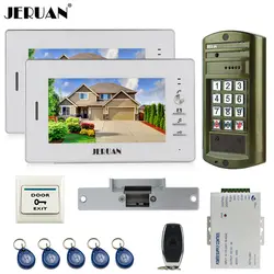 JERUAN проводной 7 дюймов TFT видео домофон Системы комплект металлическая панель водонепроницаемый пароль клавиатуры HD Mini Камера 1V2
