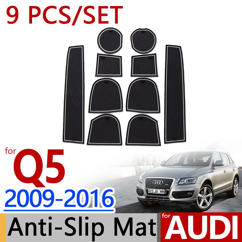 for Audi Q5 2009 2016 Anti Slip Rubber Cup Cushion Door Mat 9pcs 2010
