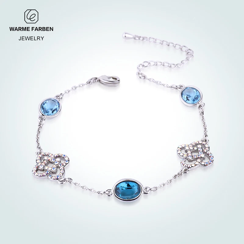Warme Farben Fine Jewelry Bracelets Women Colorful Rhinestone Crystal Link Gift to Lady | Украшения и аксессуары