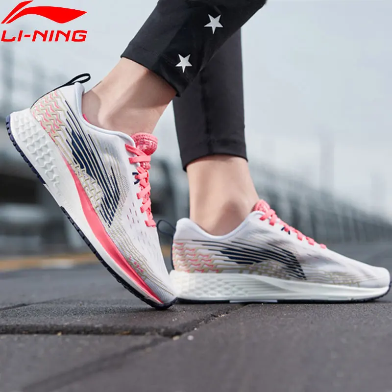 Дешево Li Ning Для женщин Основные кроссовки для бега легкая беговая Обувь марафон ТПУ Поддержка внутри Спортивная обувь Кроссовки ARBP046 XYP907