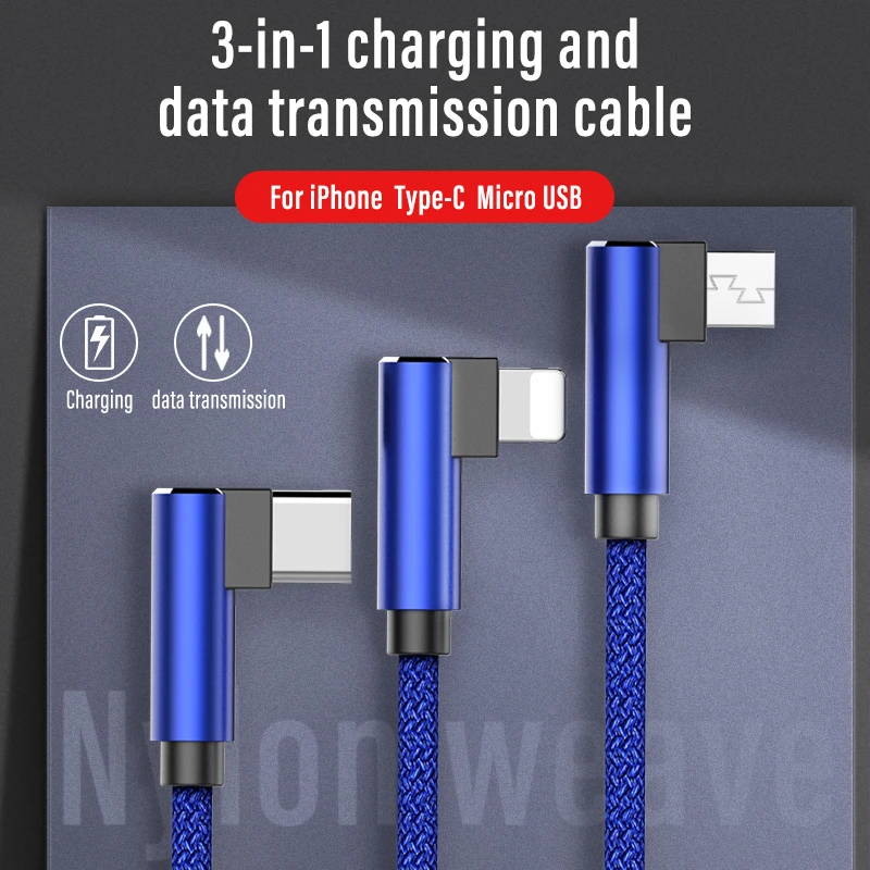 ! ACCEZZ 3 в 1 USB кабель для iPhone 7 X XS Max XR type C Micro huawei Xiaomi Быстрая зарядка кабели данных