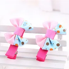5 шт. детская шпилька для девочек с бантом в горошек мотивы комплект заколок для волос прекрасный подарок аксессуары для укладки#0314 BB
