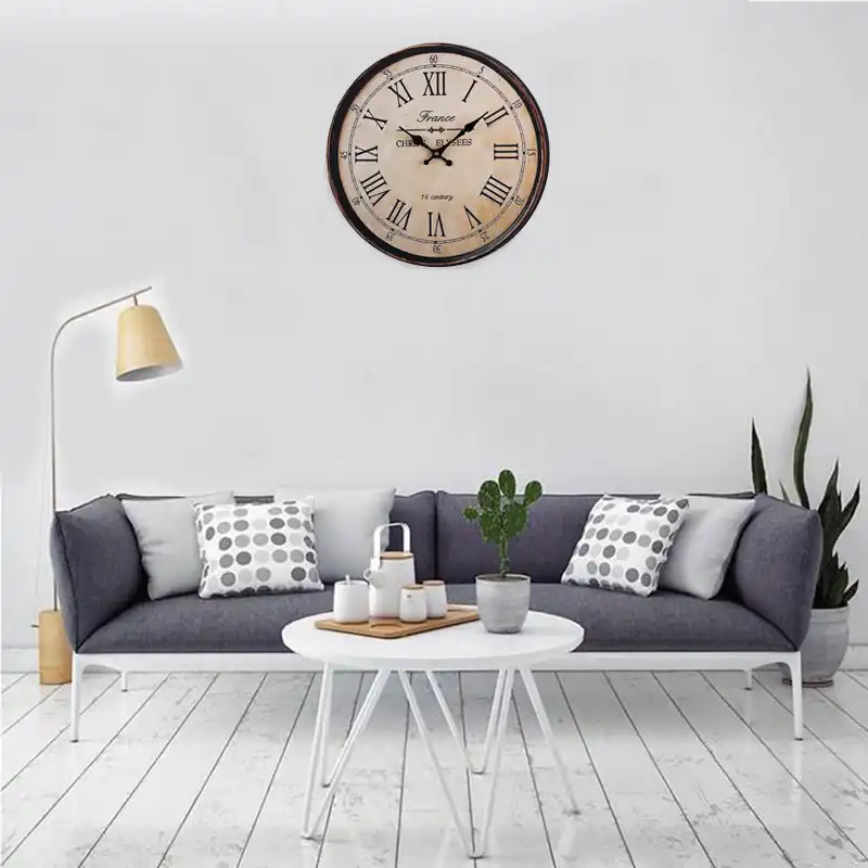 40cm New Clock Watch Wooden Wall Clock Round Roman Numerals Home