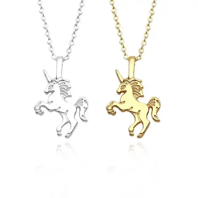 Silver and 18k Gold Unicorn Necklace