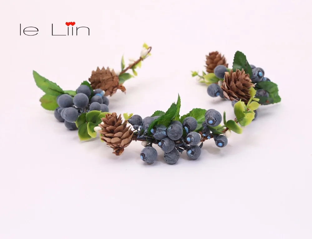 Le liin черника headwreath Цветок Корона ягодный венок оголовье рустикальный