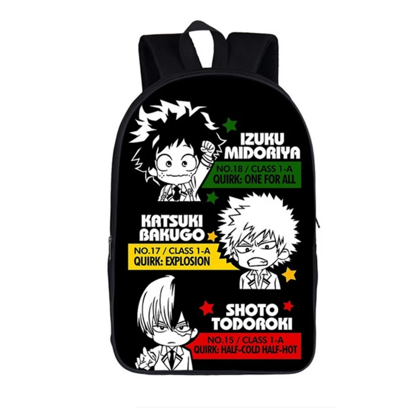 Рюкзак с мотивом аниме Моя геройская Академия Izuku мидория Katsuki Bakugou повседневный
