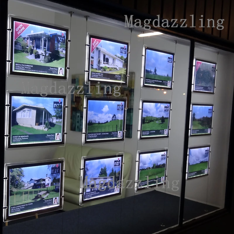 Real Estate Cable LED Window Display System/LED Signs Window Display Light  Pocket,Illumianted Acrylic Light Panels (24PCS/lot) AliExpress