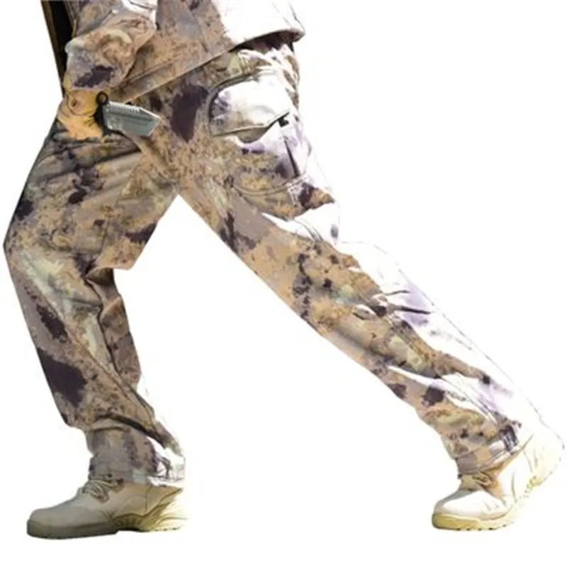 

New Trend Men Camouflage trousers Outdoor Sport Velvet warm Gray green CP ACU camo army Military Climbing Camping Pockets Pants
