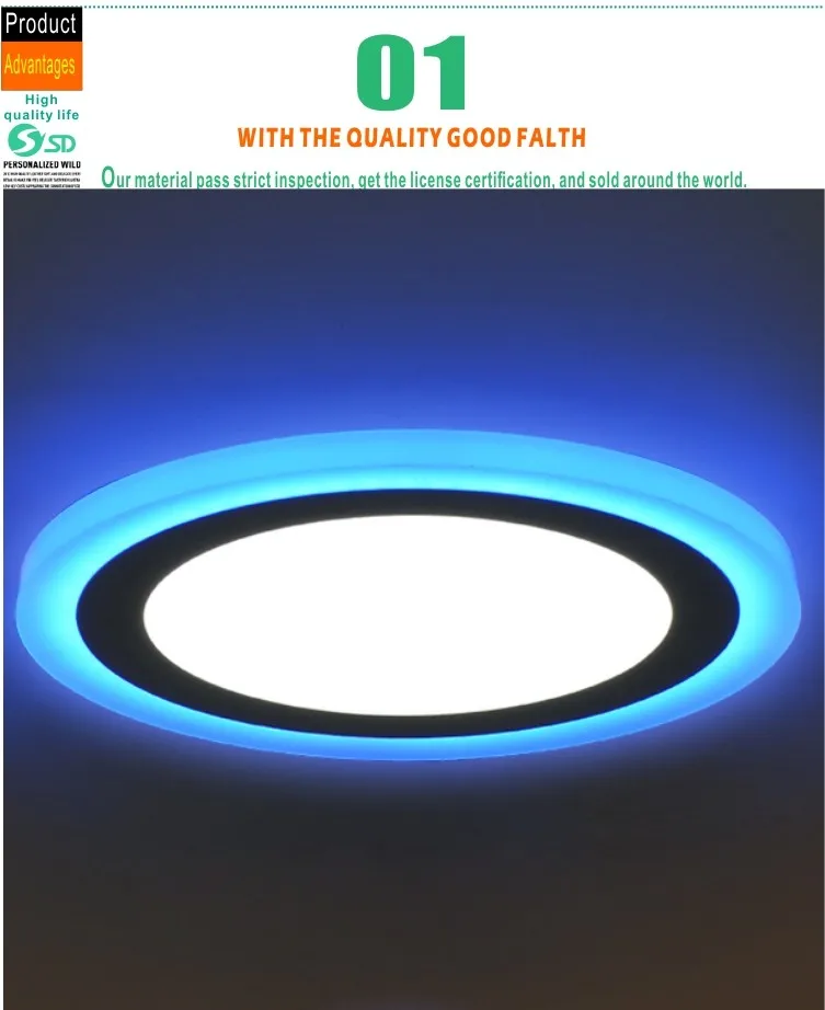 SHANGDA Recessed RGB Super Slim Double Color 12 watt led ceiling panel light price