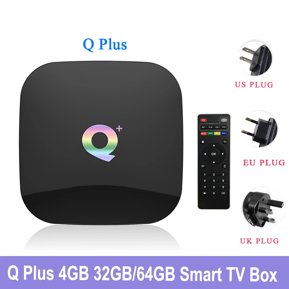 

Q Plus Android TV Box Smart Android9.0 4GB/64GB Allwinner H6 6K Media Player USB3.0 2.4G WiFi Set Top Box PK S905X2 T95Q X96 max