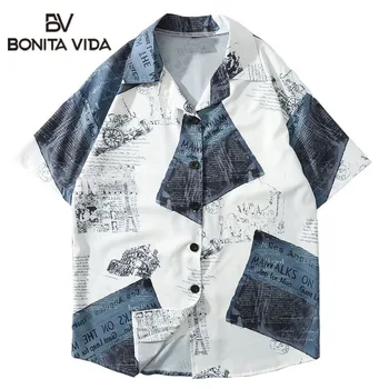 

Bonita Vida Hawaii Beach Shirts 2020 Men Vintage Print Casual Vacation Hawaii Short Sleeves Shirt Fashion Aloha Hawaiian