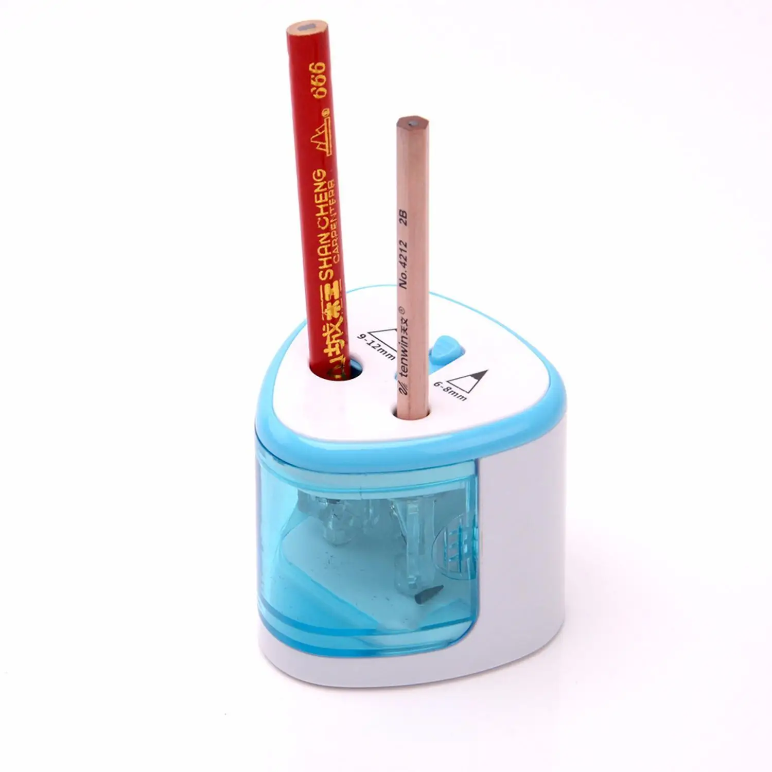 

2 Holes Battery Powered Electric Pencil Sharpener For Perfect for home, school and office. 6-12mm Pencils