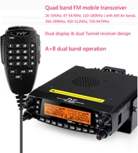 Tyt th 9800 plus 50 w 809ch veículo transceptor walkie talkie carro com display duplo reapter scrambler cross-band caminhão rádio presunto