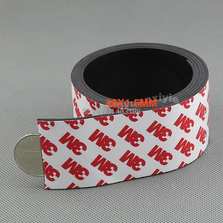 1Meter 3M Rubber Magnet 30*1 mm self Adhesive Flexible Magnetic Strip Tape width 40 thickness 1.5mm | Строительство и ремонт