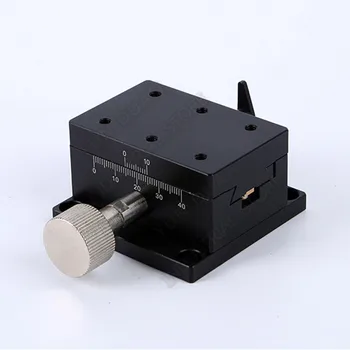 

X Axis 40*60mm Manual Displacement Trimming Platform Dovetail Groove Guide Stage Rack Pinion Optical Fine Tuning Sliding Table