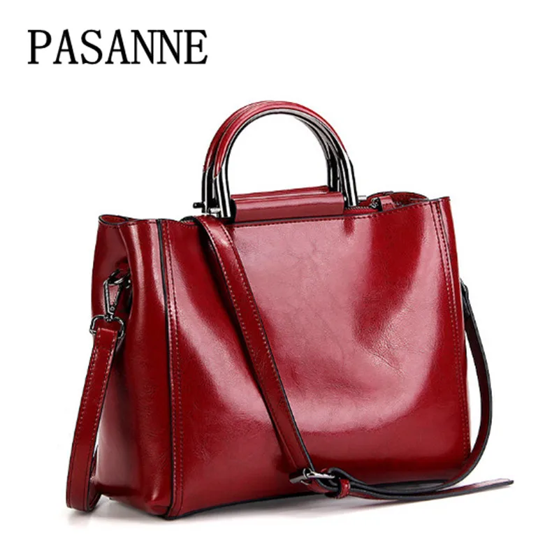 

Women Bag Fashion Shoulder Bags Soft Skin 2018 New PASANNE Trendy Female Tote Handbag Genuine Leather Girl Woman Bags Handbags