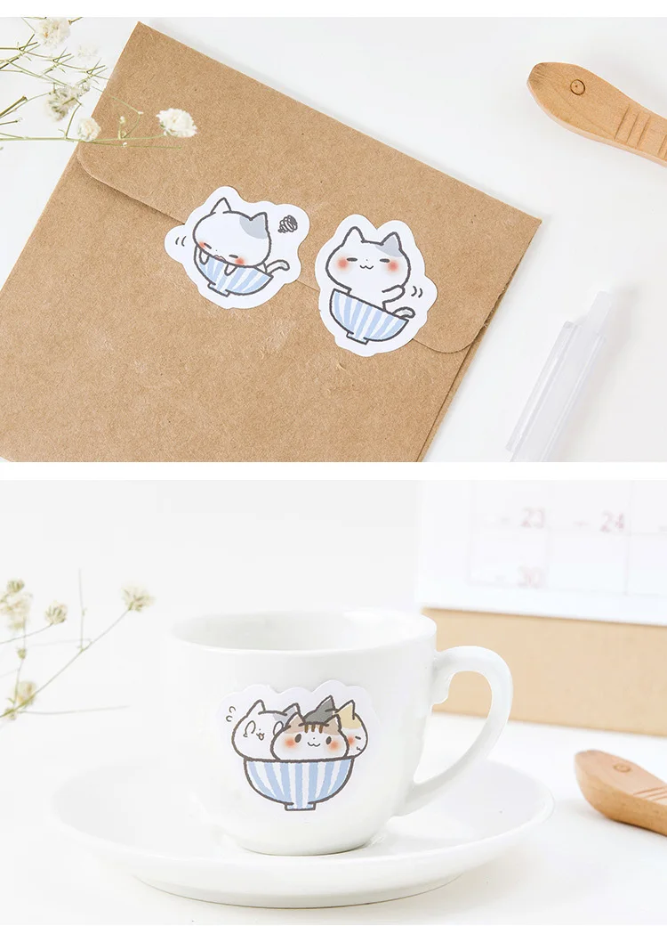 45 шт./кор. милые наклейки в виде Kawaii Cat наклейки мультфильм Бумага ноутбука наклейки для детей Подарки креативный забавные Классические игрушки