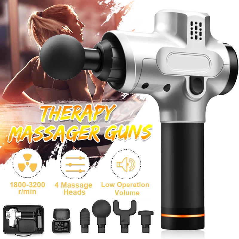 6 Speed Electronic Therapy Body Massage Guns 24V Brushless LED Massage