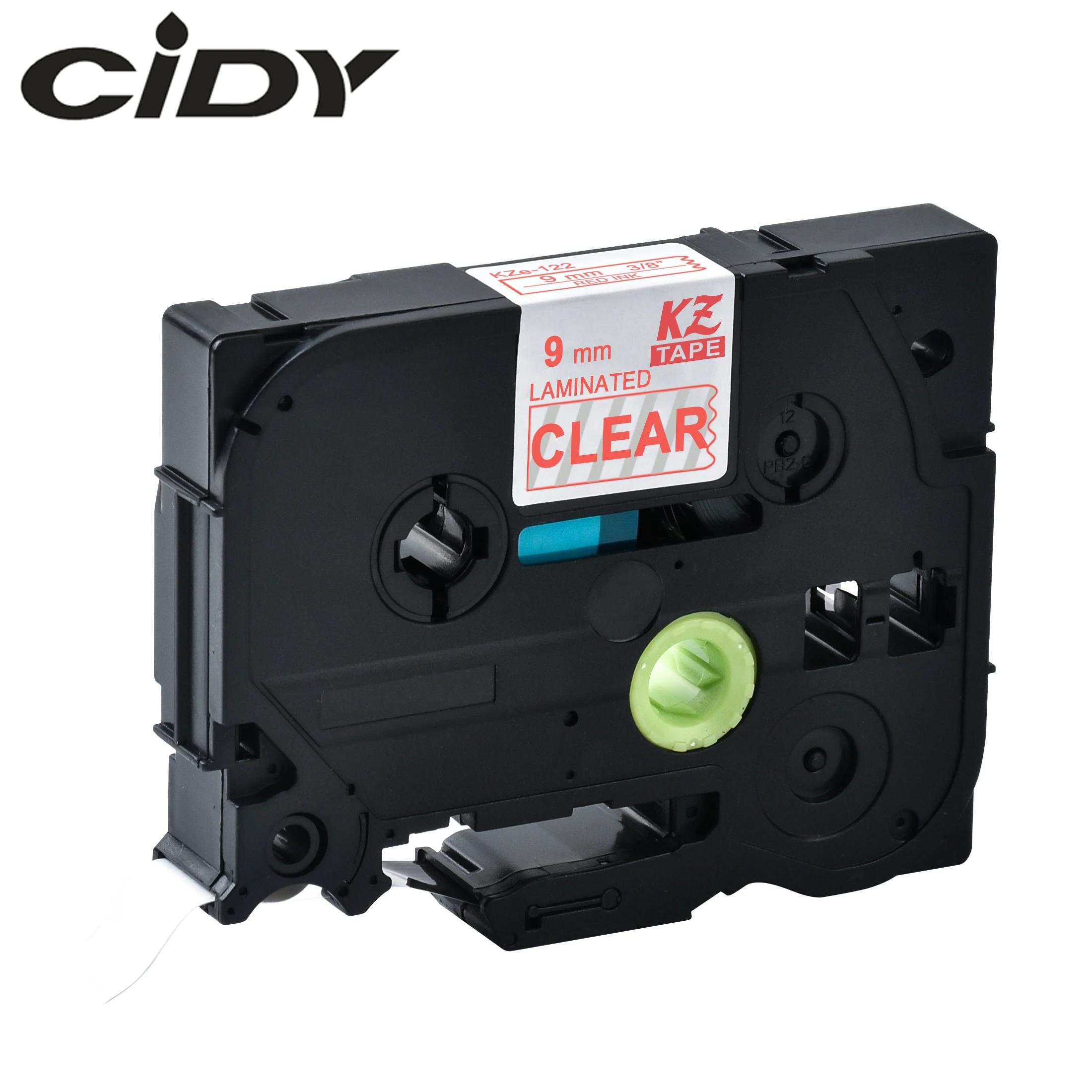 Кассетный картридж CIDY Tze 122 Tz122 красный на прозрачной ламинированной P touch 9 мм tze-122
