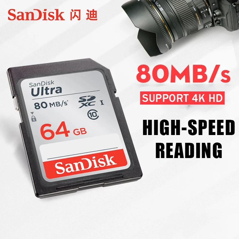 SanDisk SD карта памяти класс 10 128 ГБ 64 32 16 ГБ|Карты памяти| |