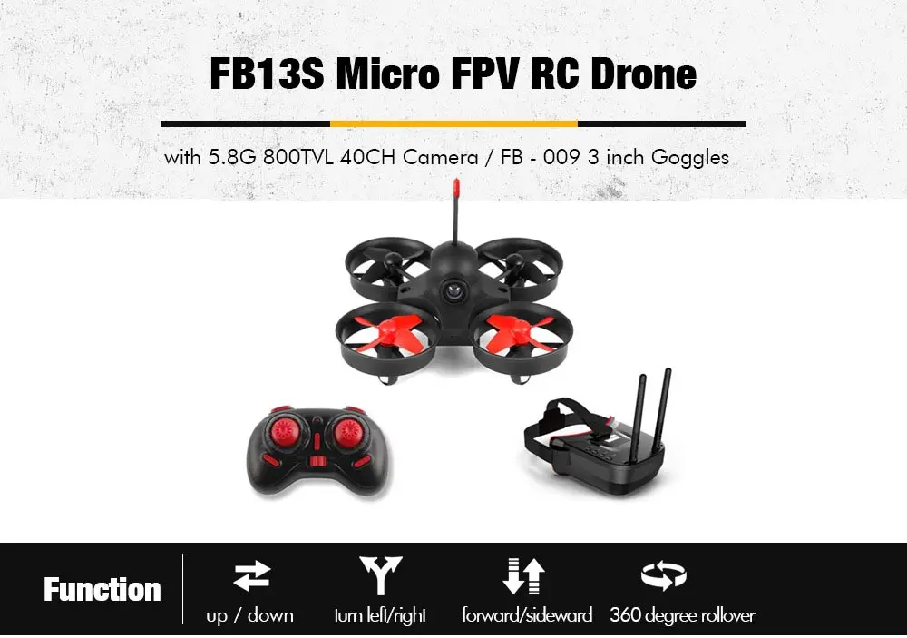 Микро FPV Квадрокоптер на дистанционном управлении с Дроны с 5,8G 800TVL 40CH Камера с 3-дюймовым FB-009 FPV защитные очки виртуальной реальности VR гарнитура беспилотный вертолет игрушка