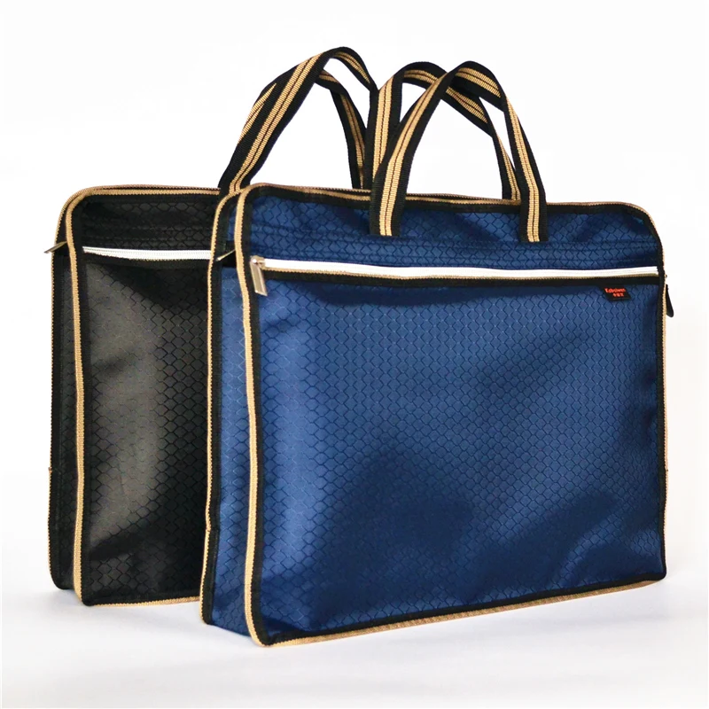 A4 thick portable Zipper Bag Canvas paper bag for men's office file bag