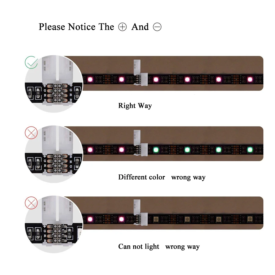 10 шт. 4 pin 8 мм Светодиодная лента светового разъема 10 мм Печатная плата полоса для прокладки без пайки легкая Соединительная Пряжка для 2835 5050 RGB Str