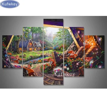 

full square diamond painting Cross Stitch"Snow White Seven Dwarfs"diamond Embroidery puzzle painting Rhinestone Mosaic wall art