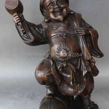 1" Китайский Бронзовый Резьба Японский Махакалы Маммона Бог Богатства Статуя Будды