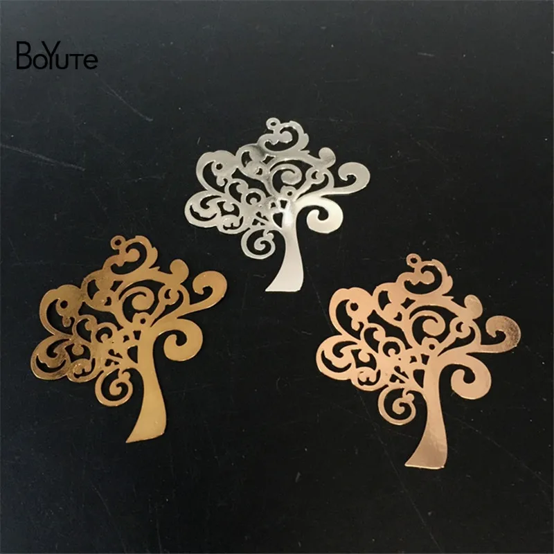 boyute 10pcs 40 38mm filigree metal sheet silver gold tree of life filigree metal sheets