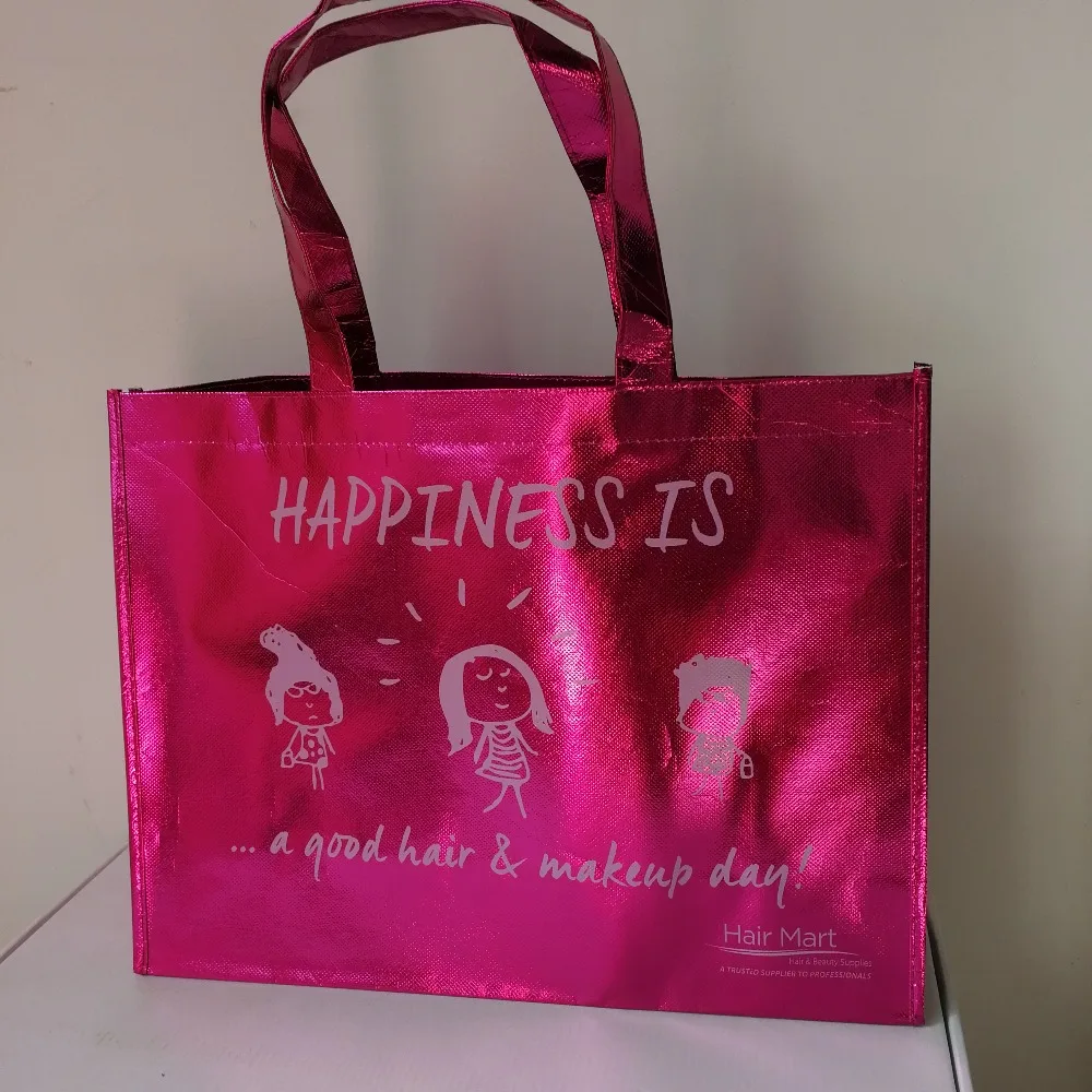 

1000pcs/lot Custom 7 Colors Laser Lamination Non Woven Shopping Bags with Logo Printed Promotional Tote Bags
