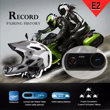 EJEAS E2 1200 m Alcance Do Bluetooth 3.0 Pilotos Full Duplex 4 Sem Fio Handsfree Two-Way Capacete Da Motocicleta Fone de Ouvido Intercomunicador interfone