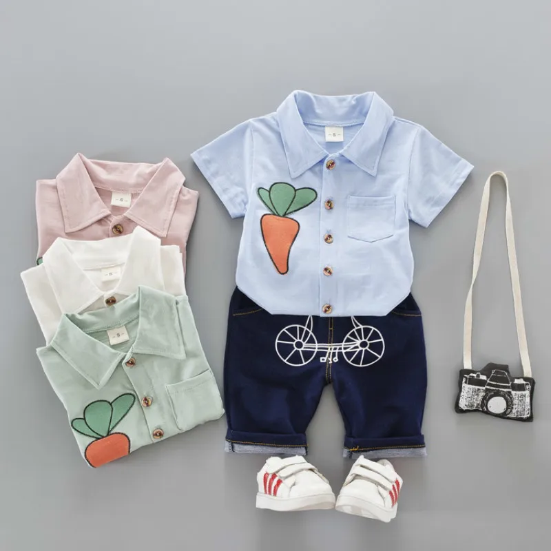 

Summer Fashion Baby Boys Girls Clothes Children T Shirt Shorts 2pcs/sets Infant Cotton Garment Toddler Costume Kids Tracksuits