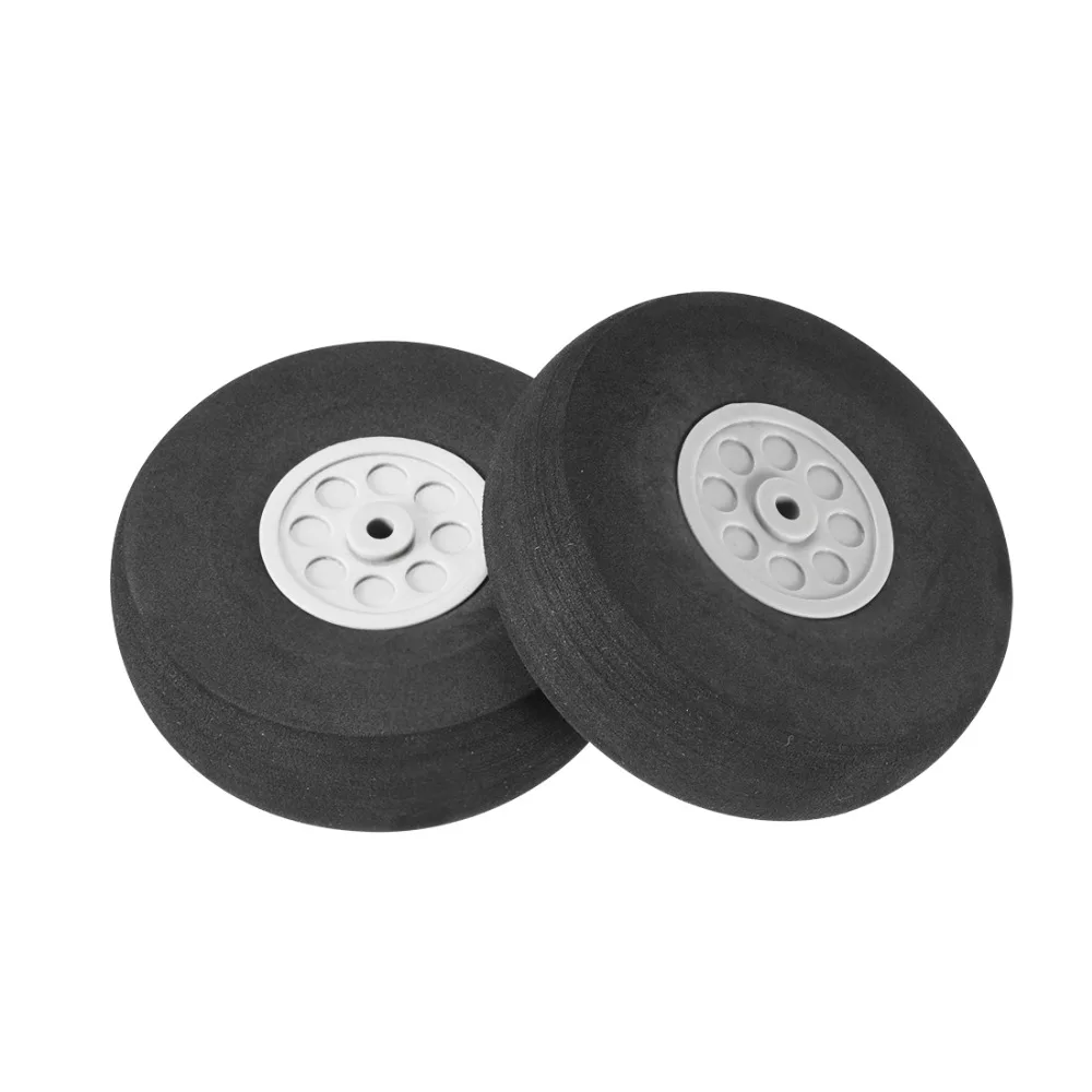 Uxcell High Quality 1PCS Gray Plastic 80mmOD 4.1mmID 24mm Thick Hub Black Foam Wheel RC Remote Control Airplane Toy Car Wheel