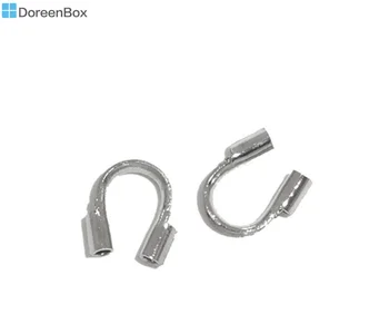 

Doreen Box Lovely 200 Silver Color Wire Guardian Wire Protectors 5x5mm (B06709)