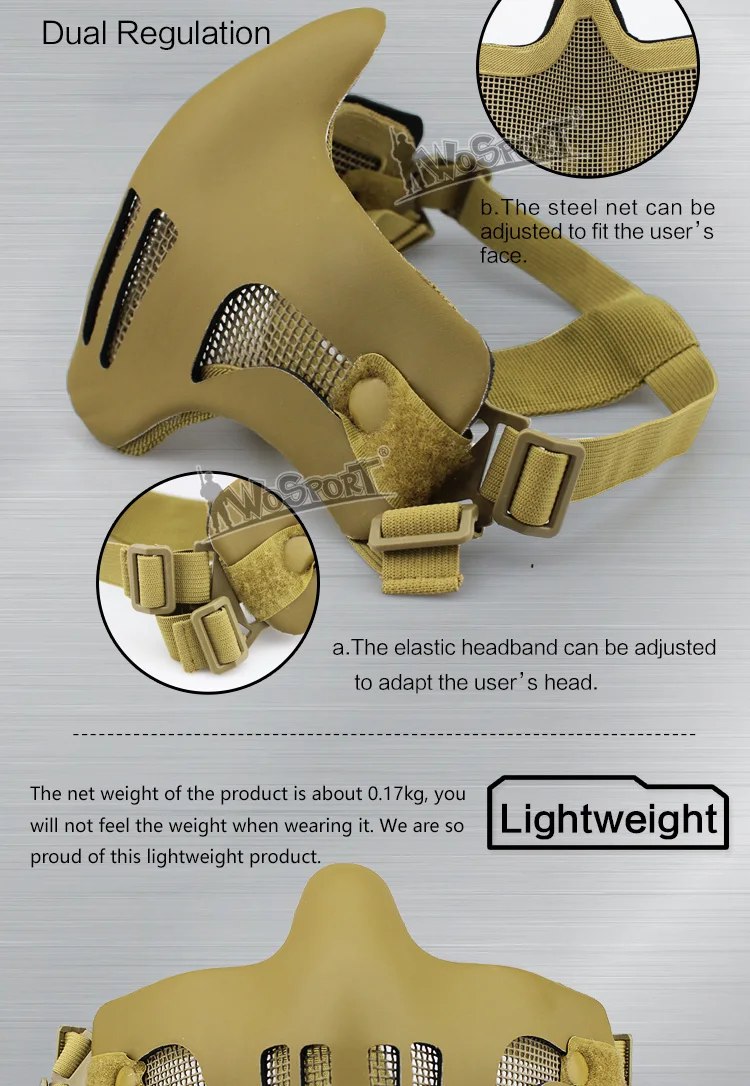 Тактический Охота CS маска половина лица металлическая Сталь сетка V1 Double Band Scouts Маска Пейнтбол оборудование Пейнтбол Аксессуары