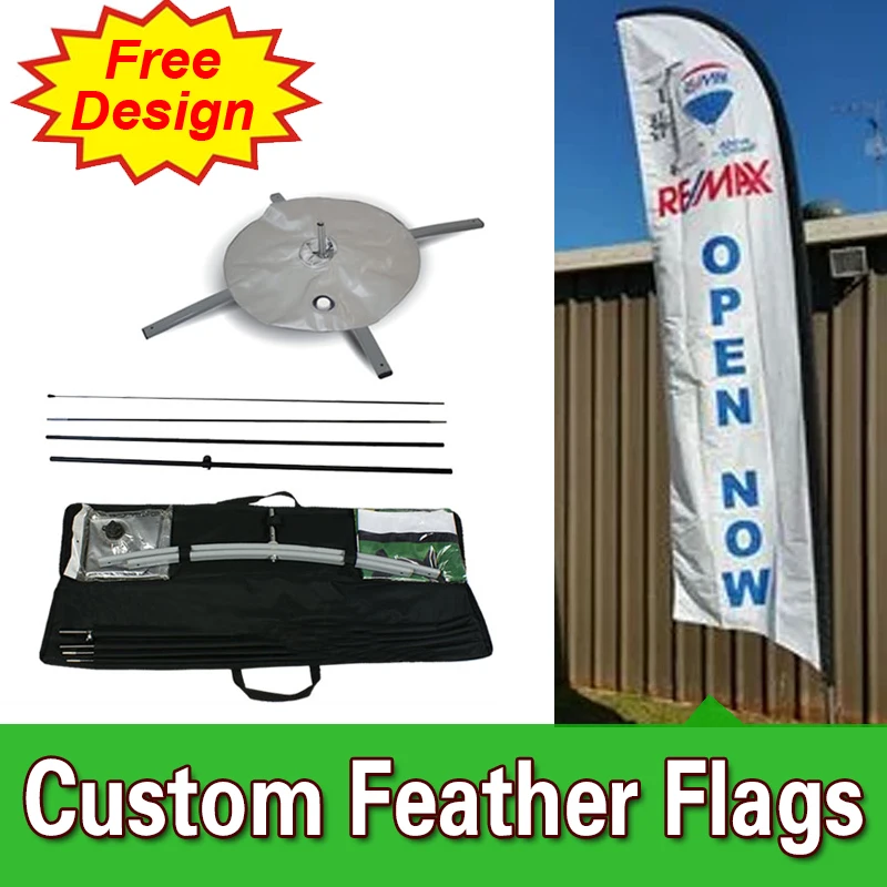 

Single sided Feather Flag Banners with Cross Base, Custom Printing Cheap Flags FREE Shipping FREE Design custom feather flag