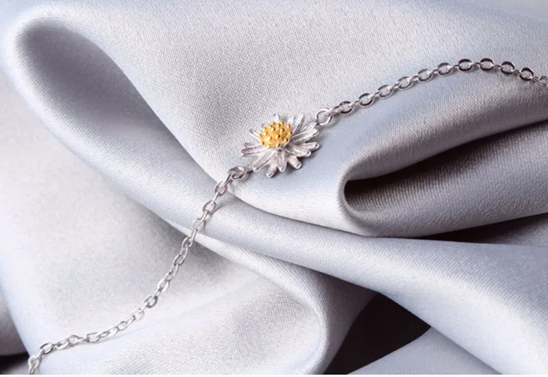 Sinya Sunshine flowers charm bracelet in 925 sterling silver for women girls Mom 2017 New years gift 16cm+2.5cm length Hot sale 2017 New arrival Hot sale Biggest promoti (5)