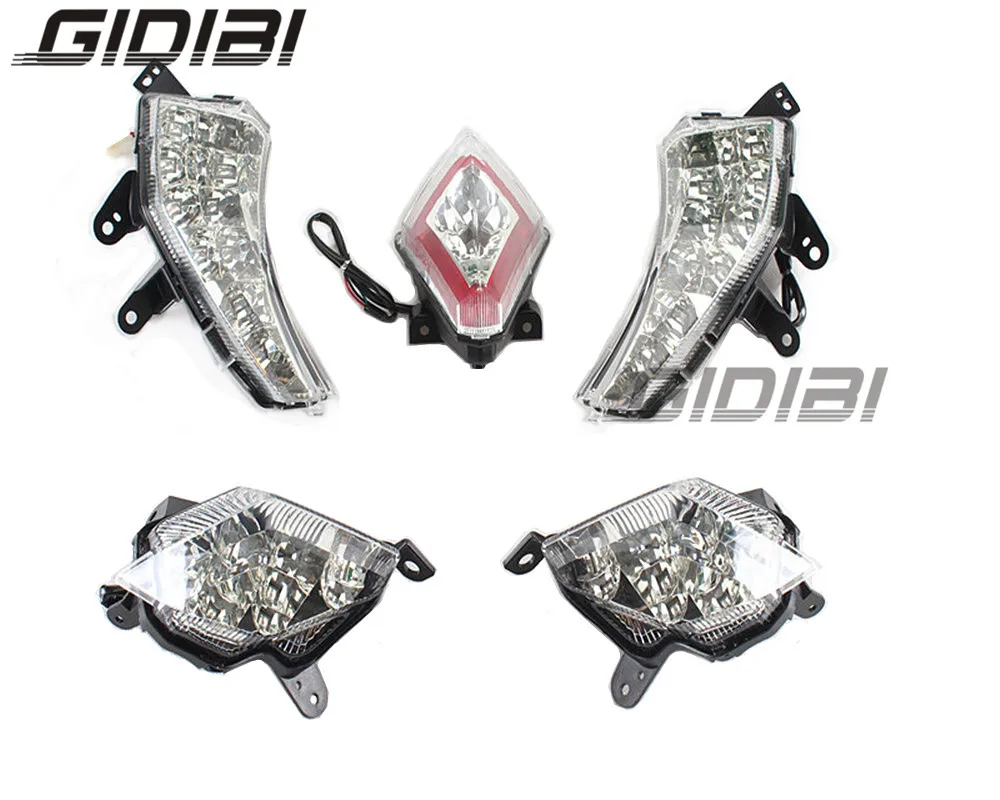 

Clear LED Front & Rear Turn Signals Indicator Light With Rear Brake Tail Lamp For Yamaha T-MAX 530 Tmax 530 2012-2015 13 14